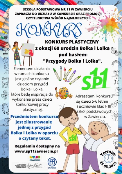 Szkoła Sp.11 w Zawierciu - Konkurs oraz promocja czytelnictwa! 